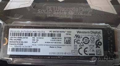 SSD PCIe NVMe western digital 512 GB