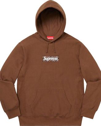 Supreme Bandana Box Logo Hooded Sweatshirt Brown