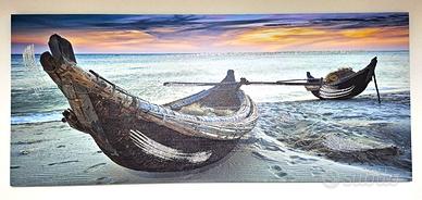 QUADRO Stampa Tela CANVAS Paesaggi Mare Barche