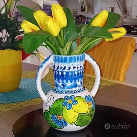Vaso fatto a mano decoro siciliano