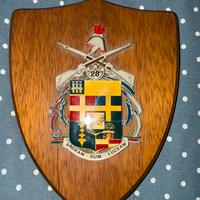 Targa araldica militare da parete su legno
