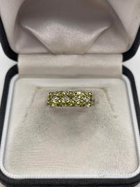 Anello 9 Carati con peridoto e diamanti 7.5 - P
