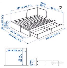 LETTO DIVANO "FLEKKE" IKEA