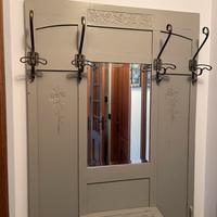 Attaccapanni in legno con specchio - shabby chic