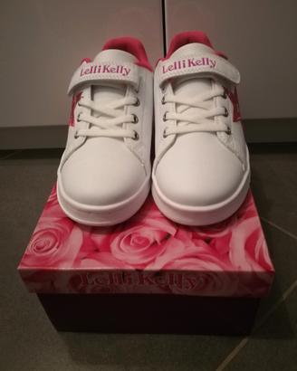 Sneakers bambina lelli kelly bianche e fucsia