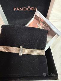 Bracciale Pandora in maglia Mesh argento com charm