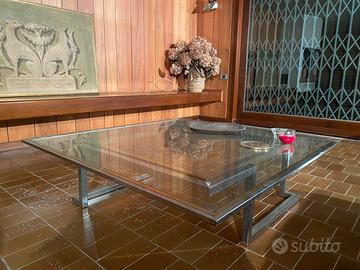 Coffee table vetro e metallo 120x120