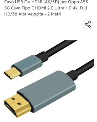 Cavo usb C a HDMI per Oppo A53