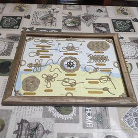 Quadro di nodi 49x38 cm con cornice in teak