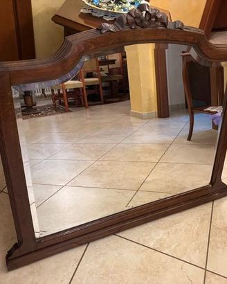 Specchio anni 50, cornice in legno 