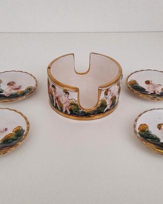 Capodimonte Ciotola Piattini Posacenere Porcellana