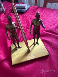 Set da scrivania vintage bronze di riace co porta