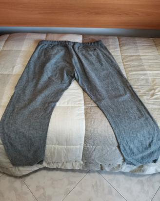 PANTALONE LINO GRIGIO UOMO PIAZZA ITALIA TAGLIA 52