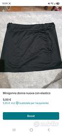 Mini Gonna con elastico nera