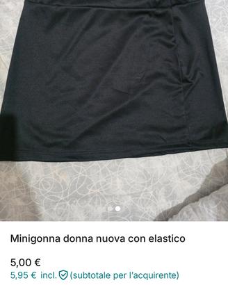 Mini Gonna con elastico nera