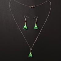set collana e orecchini albero di Natale