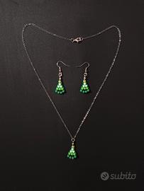 set collana e orecchini albero di Natale