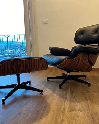 Poltrona+Pouf E.Lounge Chair CLASSIC Paliss./Nero