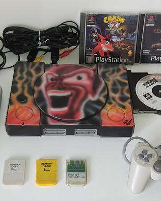 Console Play Station 1 aerografata con giochi