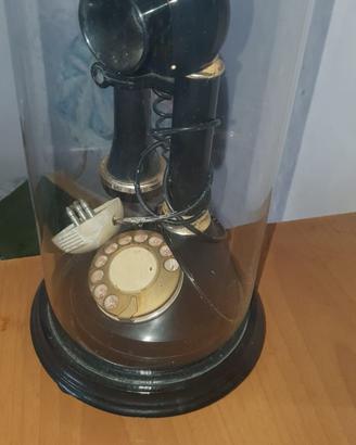 Telefono antico vintage in campana di vetro – pezz