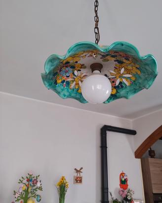 lampadario di ceramica di vietri