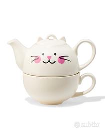 Teiera "Tea for One" a forma di gattino – Nuova