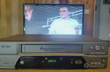FUNAI 19A-600 VIDEOREGISTRATORE VHS 6 TESTINE STER