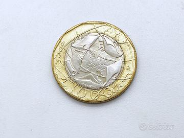 Moneta 1000 Lire doppio errore confini 1997 fdc