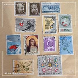 12 francobolli italiani usati 1966