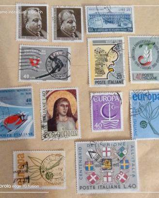 12 francobolli italiani usati 1966