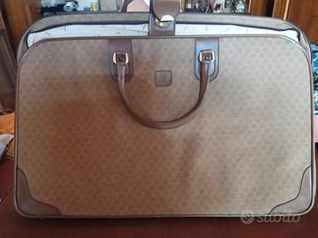 valigia vintage Fabel tessuto e pelle
