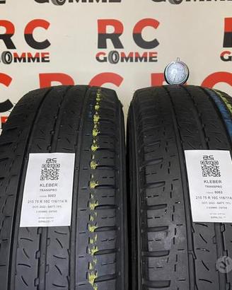 2 GOMME USATE 215/75R16C 116/114 R KLEBER - ESTIVE
