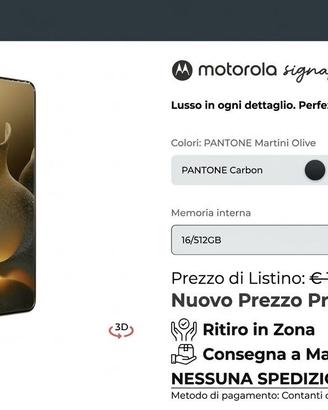 Motorola Signature 16+512GB Martini Olive NUOVO