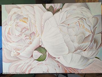 Quadro moderno "Peonie in luce".100×70cm(Acrilico)