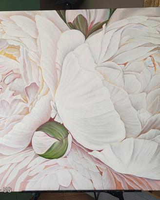 Quadro moderno "Peonie in luce".100×70cm(Acrilico)
