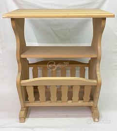 Mobile tavolino in legno con porta giornali e rivi