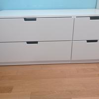 Cassettiera Nordli bianca 4 cassetti 