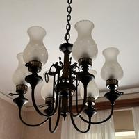 Gratis lampadario da sala in bronzo e vetro