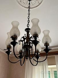 Gratis lampadario da sala in bronzo e vetro