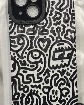 Custodia fantasia nero/bianco x Iphone 15