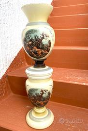 Lampada Lume Antico 1800 In Vetro Opalino