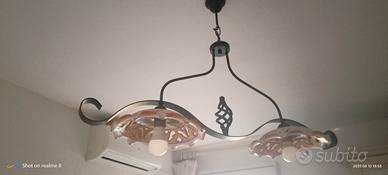  Lampadario artigianale in ferro battuto