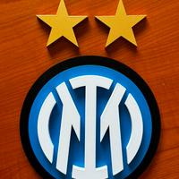 Logo Inter due stelle. Diam 25 cm legno laccato