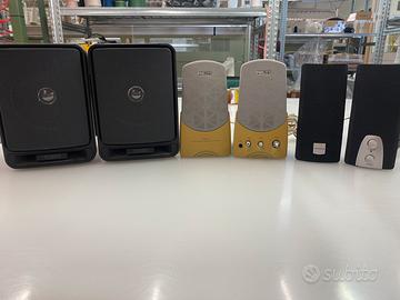 3 coppie di casse audio per pc tv