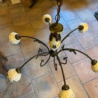 Lampadario antico liberty in porcellana