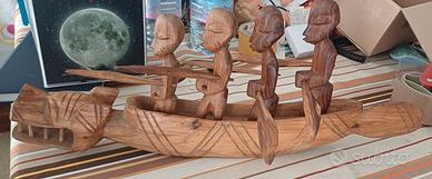 scultura barca arte africana 