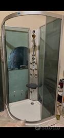 Cabina doccia angolare con 6 getti idromassaggio