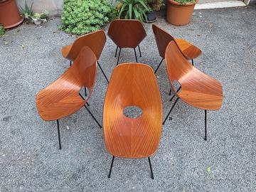 sei sedie design anni 50 medea Vittorio Nobili 