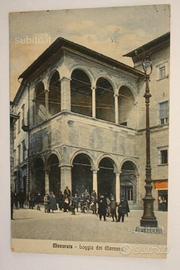 Cartolina vintage macerata loggia dei mercanti