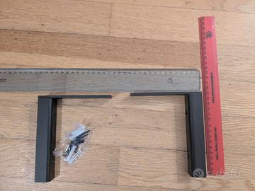 Coppia staffe L acciaio colore nero con tasselli